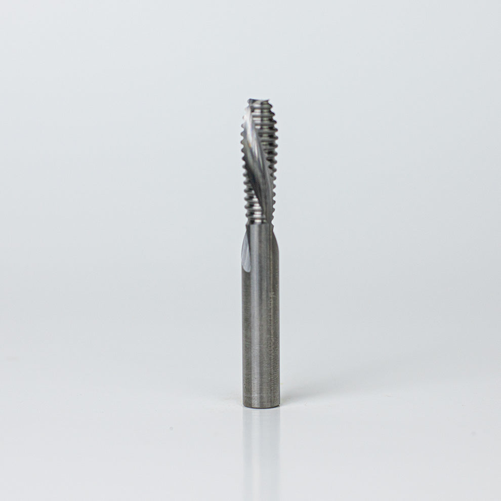 Solid Carbide CNC Roughing Router Bit 3/8" x 2 Flutes Down Spiral image 0
